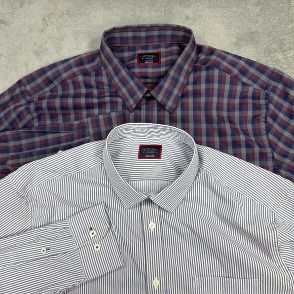 UNTUCKit Performance Mens Plaid Stripes Long Sleeve Button Up Shirts Bundle XL - Picture 1 of 7